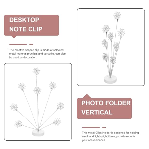 Soporte para fotos de acero inoxidable para escritorios pequeños que organiza notas 5