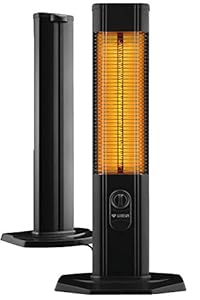 LUXEVA 2000 Watt Carbon Infrarot Standheizstrahler Heizstrahler Terassenheizung | Indoor & Outdoor | Abdeckhaube & Thermostat | moderner Standstrahler Standheizung