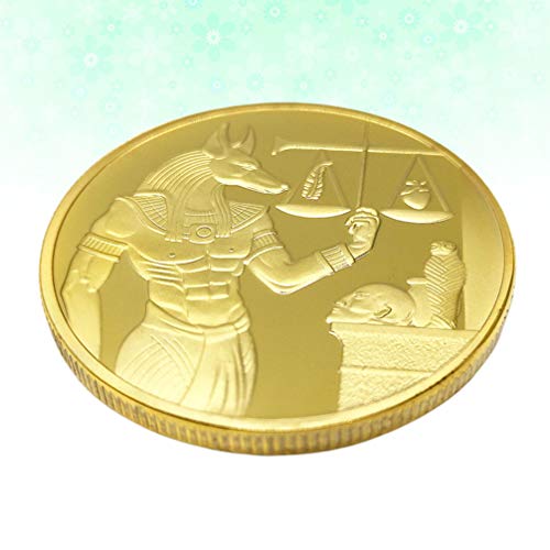 PRETYZOOM Gold Gedenkmünze Anubis Münze Alten Ägypten Münze Kunstsammlung Münze Dekorative Münze Souvenir Geschenk Sammlerstück Spielzeug