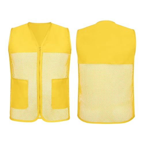 TopTie Kids Unisex Volunteer Vest Advertising Zipper Mesh Vest with 2 Pockets3