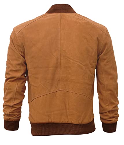 Image of Decrum Suede Leather Jacket Men - Casual Fashion Real Leather Bomber Jacket Men