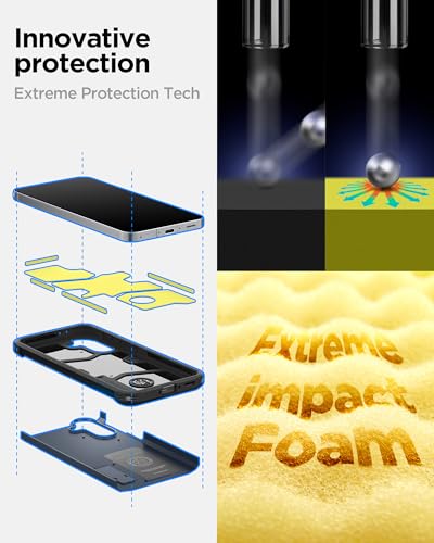 Image of Spigen Tough Armor | Samsung Galaxy A56 5G Case [Kickstand] [Air Cushion Protection] Galaxy A56 5G Back Cover | TPU+PC - Metal Slate