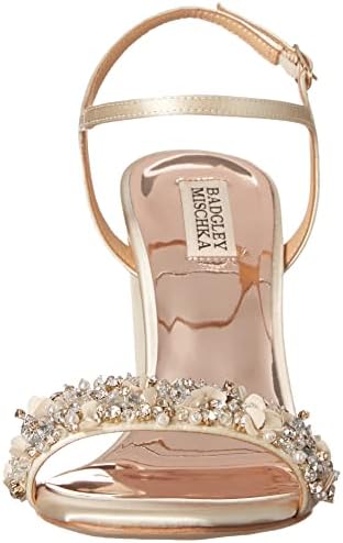 Badgley Mischka Women's Teenie Heeled Sandal, Ivory Satin, 11 | Image 1