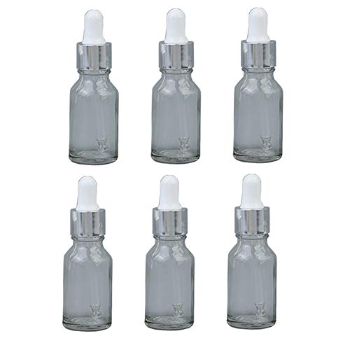 6 botellas de 10 ml, vacías, rellenables, de vidrio transparente, con cabeza...