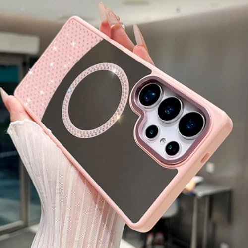 Coque miroir diamant pour Galaxy A35 rose : l'accessoire idéal de vos soirées chic