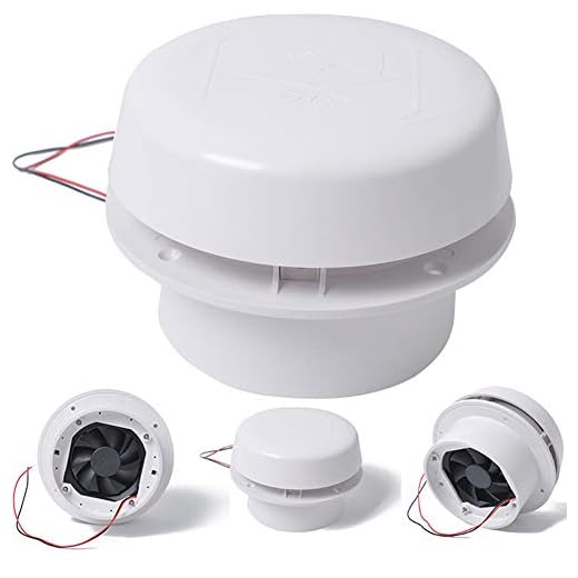 Exhaust Cooling Fan for Motorhome,60CFM Powerful Silent Ceiling Mount Exhaust Fan,12V ABS Exhaust Cooling Fan with Build-in Copper Motor,for Marine Boat,Yacht,RV,Motorhome,Trailer