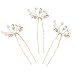 Missgrace 3pcs Bridal Handmade Crystal Hair Pins Clips for Women Hair Styling