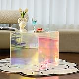 Acrylic Sofa Side Table, Cube Shaped End Table Colorful Coffee Table, Small Modern Accent Nightstand Bedside Table for Bedroom Living Room(Multi-Colored)