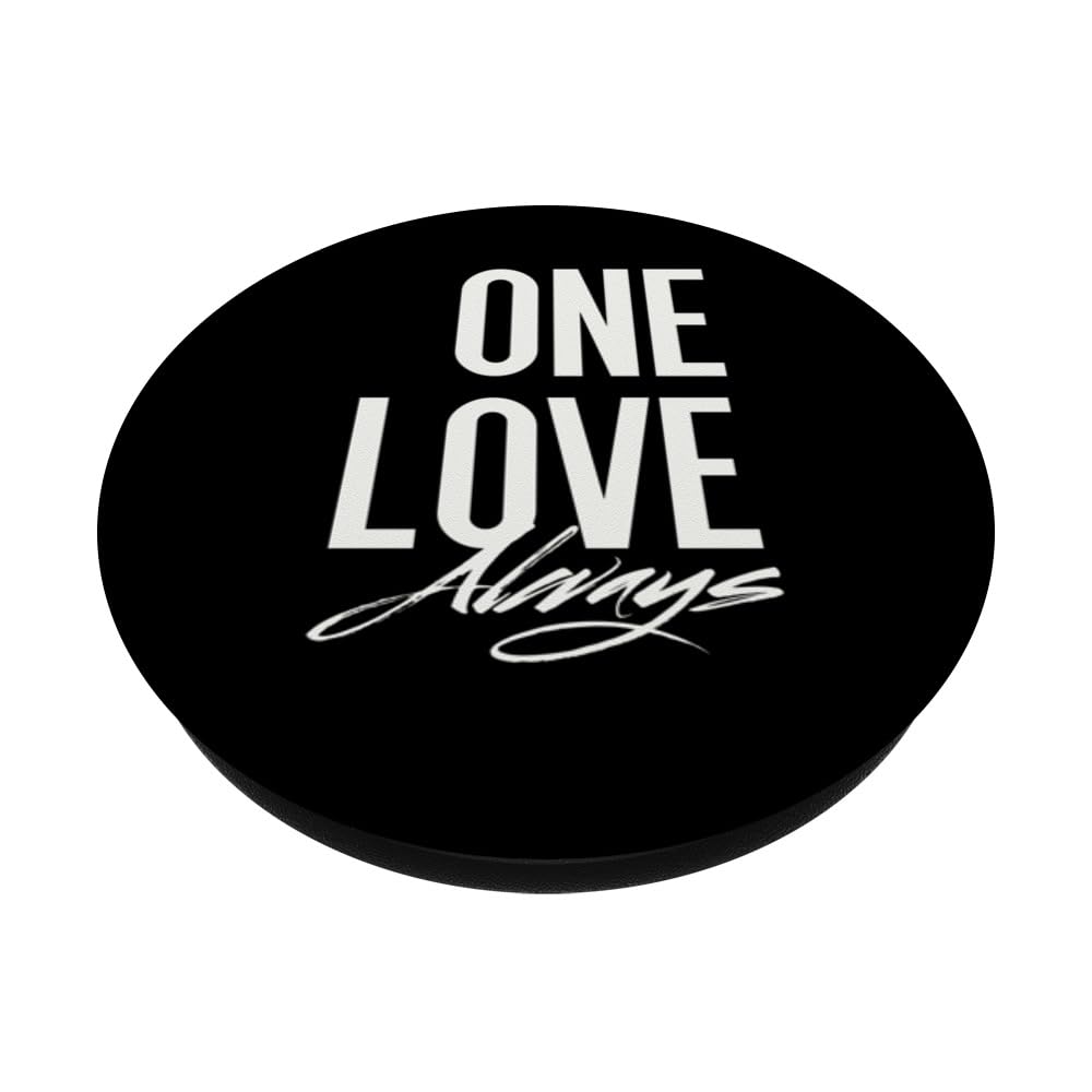 Cute 'Love wins all' Always - White Text Quote PopSockets Adhesive PopGrip, Black - Image 2