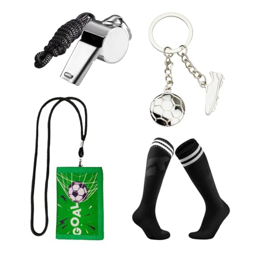 DRJCKOLOTH Schiedsrichter Set,Fußball Sport Schiedsrichter Karten-Set,Schiedsrichter Karten Set,mit Gelbe & Rote Karte, Pfeifenschnur,für FußBallspiel Schulsport