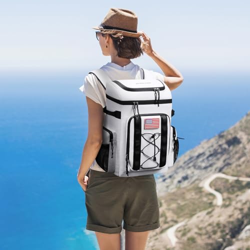 Image of Maelstrom 35 /50 Can Insulated Backpack Cooler, Leakproof Soft Lunch Ice Bag | Keeps Food Cold For 16h, Peva Liner, Durable Nylon, Ergonomic Padding. Perfect For Men, Women, Camping, Beach, Hiking, Travel