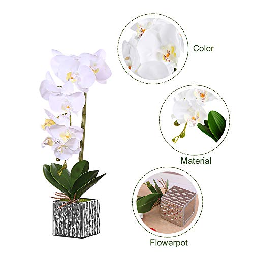 Alicemall Fiori Artificiali di Orchidea con Vaso