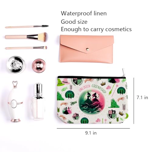 Witch Merch Makeup Bag Broadway Musical Cosmetic Bag Witch Gifts for Girls Women Elphaba And Glinda Fans Movie Lovers Witch Merchandise Unlikely Friendships2