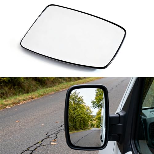 AMGASMG Cristal de Espejo Reemplazar para Renault Master 2010-2019 | Retrovisor Exterior Derecho/Lzquierda | Lente de Marcha Atrá con Placa de Soporte,Left
