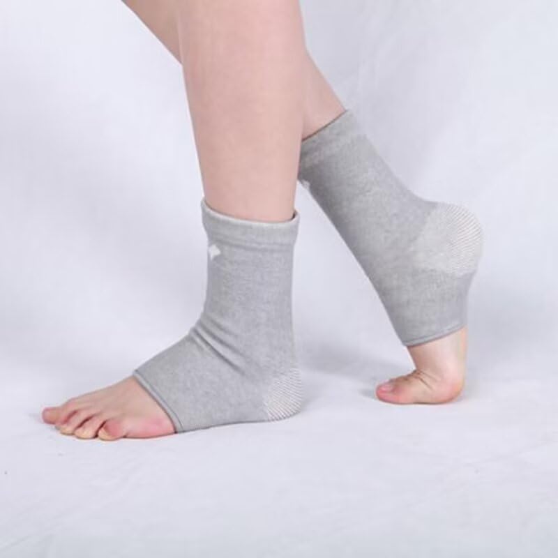 one Compress Bamboo Foot Sleeves - Premium Anti-Fatigue Bamboo Footsleeves (Gray, Large(Shoe Size 41-44))