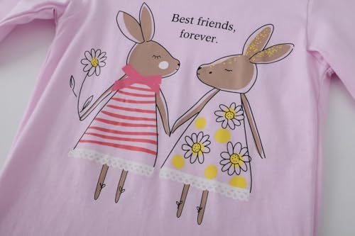 Image of Toddler Girl Long Sleeve T-Shirts Kids Cotton Fall Top 2-7 Years | 3 Pieces Soft Cotton Casual T-Shirt
