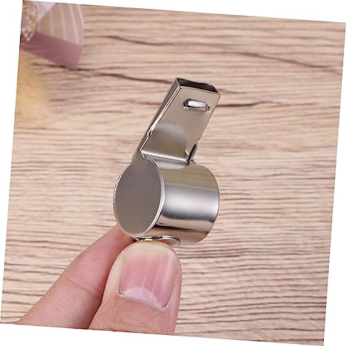 6 silbatos metálicos de acero inoxidable con cuerda miniatura 5