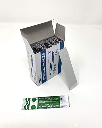 Disposable Surgical Scalpel Blades Sterile High Grade Carbon Steel 2.1% 10xx Individually Foil Wrapped by P&P MEDICAL SURGICAL Size 10 Box of 100