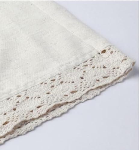 Image of Women's Off-White Khadi Palazzo with Lace Hem, Wide Leg, Elastic Drawstring Waist, Lightweight
