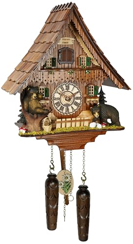 Trenkle Quartz Cuckoo Clock Black Forest House with Music