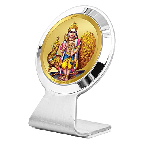 Image of DIVINITI 24K Gold Plated Religious Car Dashboard Frame | Premium God Idol Frame for Car, Home Mandir & Office Table | Spiritual Gift, Decorative Showpiece