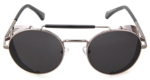 Chezi Metal Frame Fold-in Mesh Side Shield Oval Sunglasses3