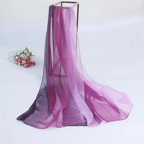 Rfmfkkg Women Chiffon Scarves Gradient Colors Georgette Female Scarves Long Gauze Chiffon Scarf3