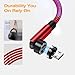 Kauzon 7-Pin Magnetic Charging Cable, 360° Rotating 3 in 1 USB C Magnetic Phone Charger, 3A Fast Charging with Data Transfer for Android/i-Product/Micro/CarPlay-Red