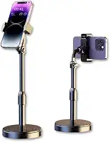 Suporte de Mesa Para Celular Tablet Ajustável, Rotação 360 Graus, Portátil, Smartphones Ios Universal - Ideal para Videochamadas, Filmes, Home Office e Viagens