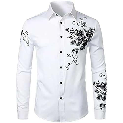 Chemises décontractées pour homme à revers boutonné et imprimé à pois tendance