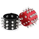 elvis lpm 1884  Hurinan Unisex Spiked Cuffs Armband Spiked Rivet Punk Rock Gothic Verstellbarer Armreif Wristband Wrap