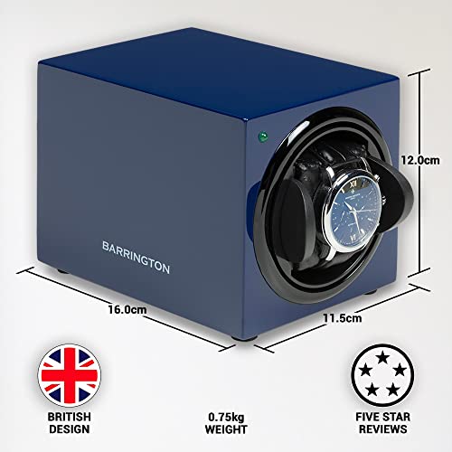 Barrington Automatic Single Watch Winder With Silent Japanese Motor | Multi Rotation & Turns Per Day Modes | Standard Cushioning | Ac Adapter Or Battery Powered #TOP1