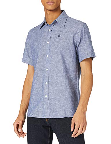 Orlo stondato NORTH SAILS Shirt S/S Point Collar Regular, Blue Navy, Small Uomo