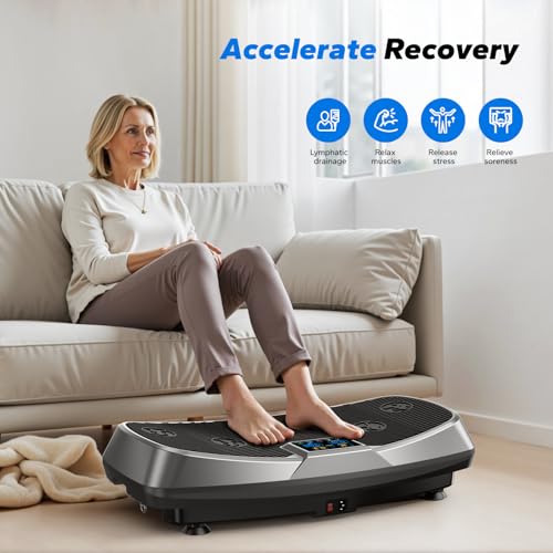 Image of MERACH Vibration Plate Exercise Machine, 3D Vibration Plate for Lymphatic Drainage Weight Loss with 2 Tension Ropes, Whole Body Vibration Platform for Women Men, Exercise Equipment for Home