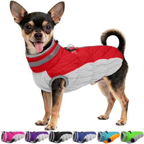Image of Dog Jackets for Small Dogs, Warm Dog Winter Coat with Harness, XS