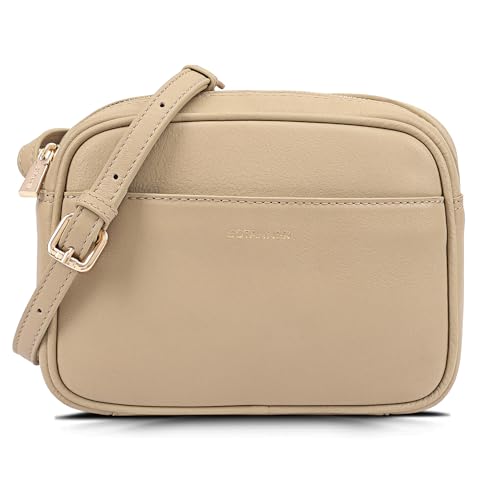 Women's Elegant Genuine Leather Crossbody Bag - Versatile Design, Adjustable Strap, Top Zip Closer, Light & Chic