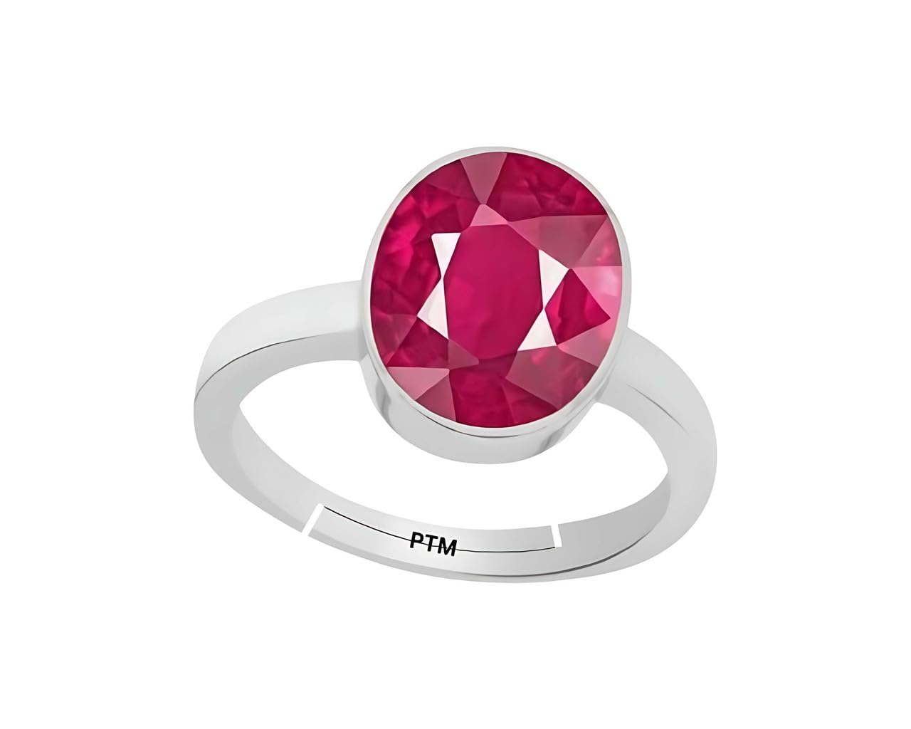 ptm Natural Ruby/Manik 3.25 Ratti to 10.25 Ratti or 3 Carat to 9.5 Carat Astrological Certified Gemstone Sterling Silver/bis Hallmark Adjustable Ring for Men & Women-picture-11