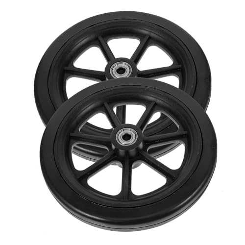 GARVALON 車椅子用交換ホイールペア 7インチ前輪 ユニバーサル前キャスター 静音耐摩耗pvc製 金属芯材 強靭支持力 身体障害者用補助用品 修理交換対応