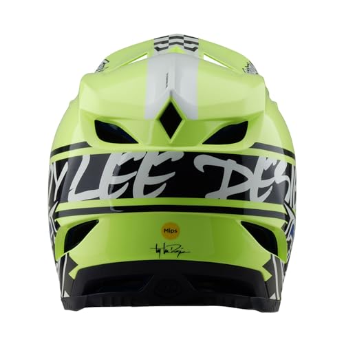 Troy Lee Designs D4 Polyacrylite Adult Mountain Bicycle Downhill, BMX, MTB Helmet W/MIPS, Fifty-50, Navy/Glo Yellow, Large by Troy Lee Designs - Used condition - Image 3