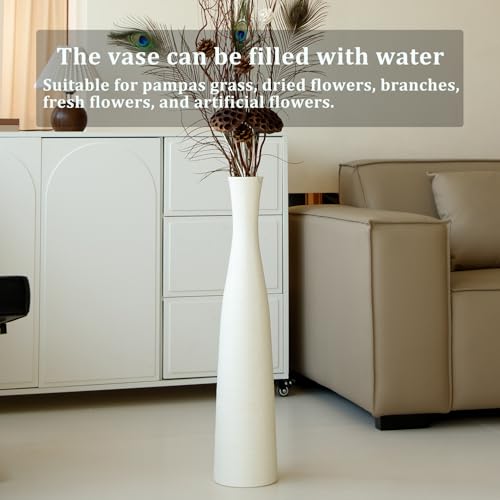Image of Ceramic Tall Floor Vase, 29 inch Terracotta Large Decorative Vases Home Decor