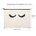 PHOGARY 6PCS Canvas Makeup Pouch, Cosmetic Bag Bulk Travel Make Up Pouch Toiletry Case with Zippered Pocket for Women (Eyelash Pattern) Cream