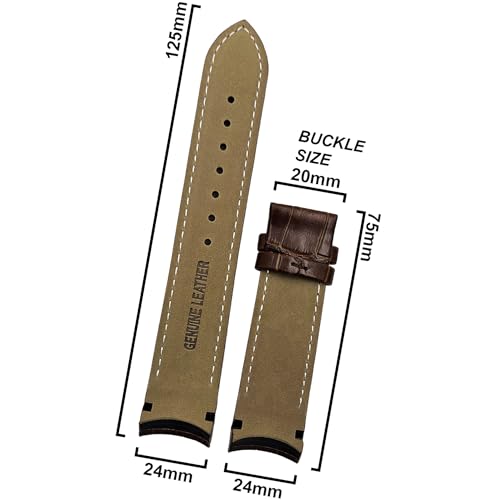 Image of DBLACK ''TST2'' Premium Leather Watch Strap, Bamboo Pattern Design Watch Band / / Compatible with Tissot Couturier 1853 & Other Models, Full-Padded Curved Watch Belt (Choose Your Size & Color)