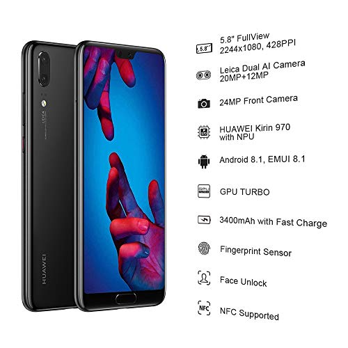 Huawei P20 128 GB 5,8 inchi FHD+ FullView Android 8.1 Smartphone fără SIM, un singur SIM, negru - versiunea pentru Regatul Unit 4 Huawei P20 128 GB 5,8 inchi FHD+ FullView Android 8.1 Smartphone fără SIM, un singur SIM, negru - versiunea pentru Regatul Unit 3