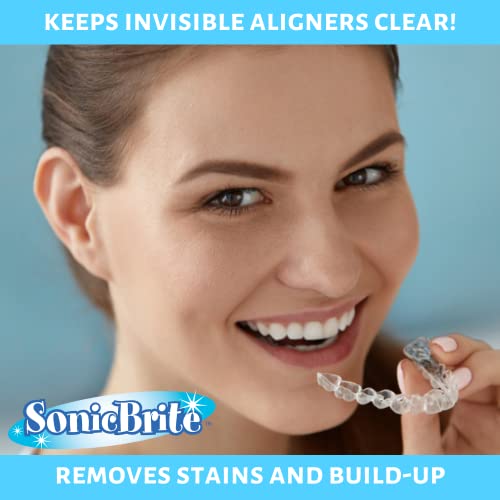 SonicBrite: High Intensity Dental Cleaning Powder — Freshen Your Dentures, Retainers, Night Guards and Aligners — Powerful Formula Removes Stains, & Plaque