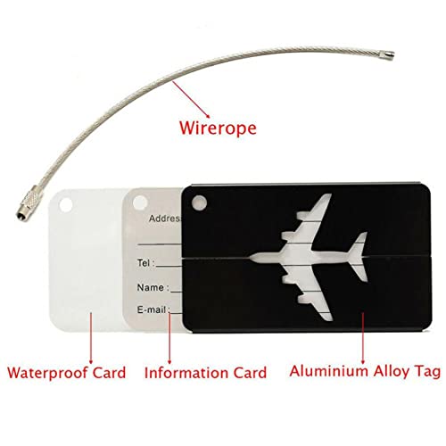 Infantly Bright 2 Pcs Aluminum Alloy Luggage Waterproof Tag Travel Suitcase Bag Name Id Tags Address Label Baggage Card Holder Accessories (V06) #TOP3