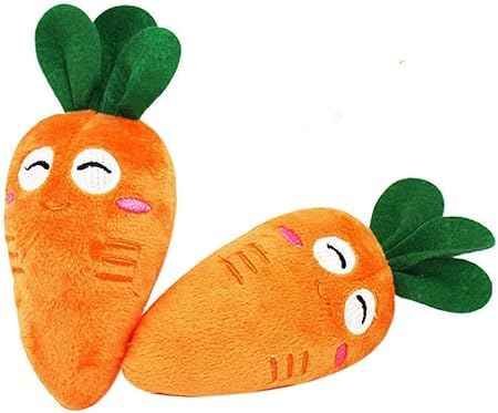 Wyjuan 1Pc Soft Dog Toys Cute Carrot Plush Chew Squeaker Sound Pet Puppy Supplies Plush Dog and Cat Toys with Multi Squeaks Squeak Toys