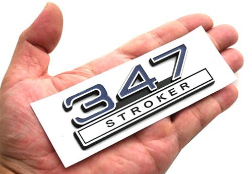 Image of 2pcs 347 Liter 5.7 Stroker Engine Emblems Badge 3D Decals Stickers Cars Trucks (Chrome Blue)