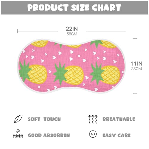 xigua Pineapples Muslin Baby Burp Cloths Set of 4, Super Soft & Absorbent Burping Rags, Cotton Burp Clothes Shower Gift for Newborn, Baby Girls and Boys4