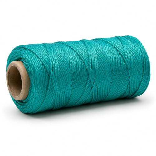 Mason Line String 1.3mm Thick Twisted Polypropylene Durable Construction Twine for Laying Bricks Blocks Fences in Gardening DIY & Landscaping Projects (Green 393 Ft)
