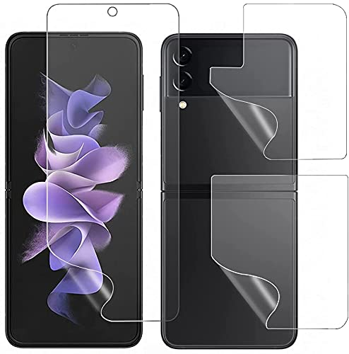 Soft Screen Protectors for Samsung Galaxy Z Flip 3 Front and Back Flexible 360 (Full Coverage) Hydrogel Film TPU Edge to Edge HD, Anti-Scratch For Samsung Galaxy Z Flip 3